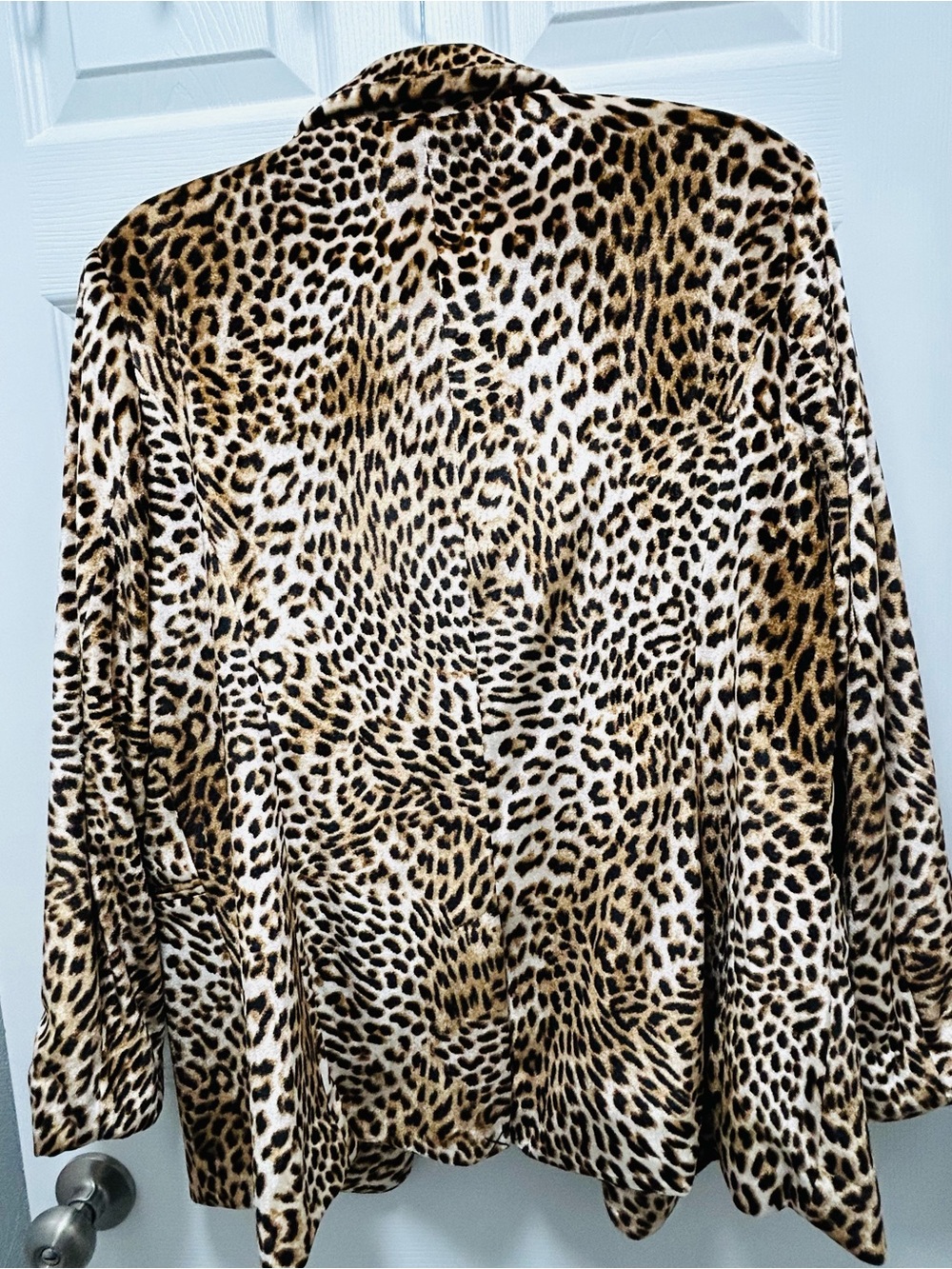 Libby Edelman Velvet Leopard Print Blazer Jacket XL Mob Wife Aesthetic - Picture 3 of 5